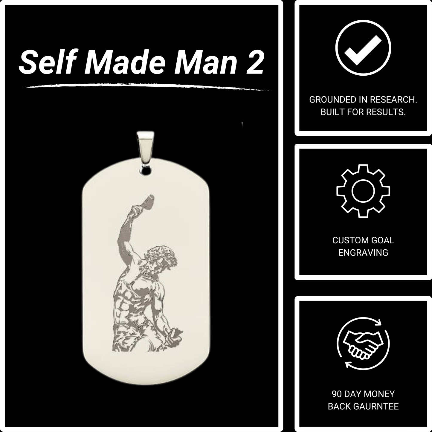 The Self Made Man - Personalized Dog tag